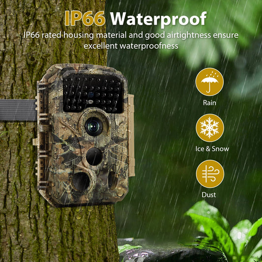 2-Pack 32MP Photo 1296P Video Trail Camera, 100ft Night Vision Game Cam, 0.1s Trigger Speed Waterproof for Wildlife Scouting | T306 Matte Olive Drab