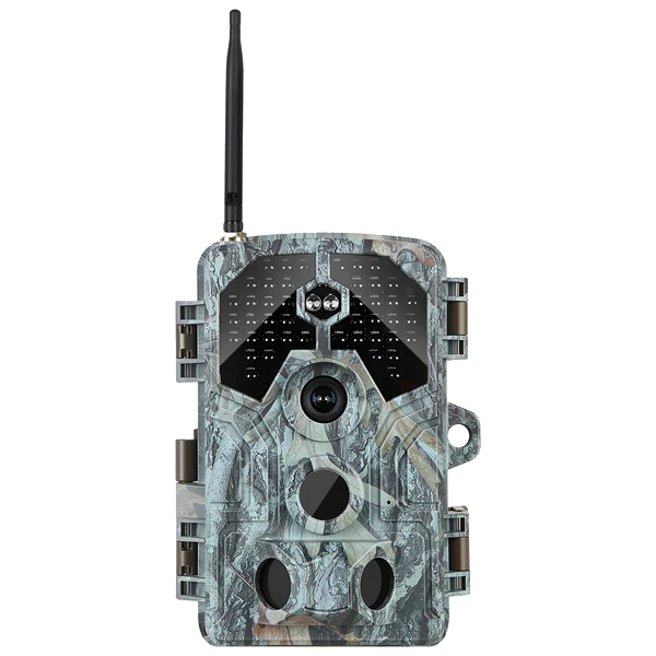 4-Pack WiFi Trail Camera 64MP 4K Video with 100ft No-Glow Night Vision, 0.1s Trigger Speed Waterproof Game Cam for Wildlife & Backyard Security | A106W Driftwood Bark