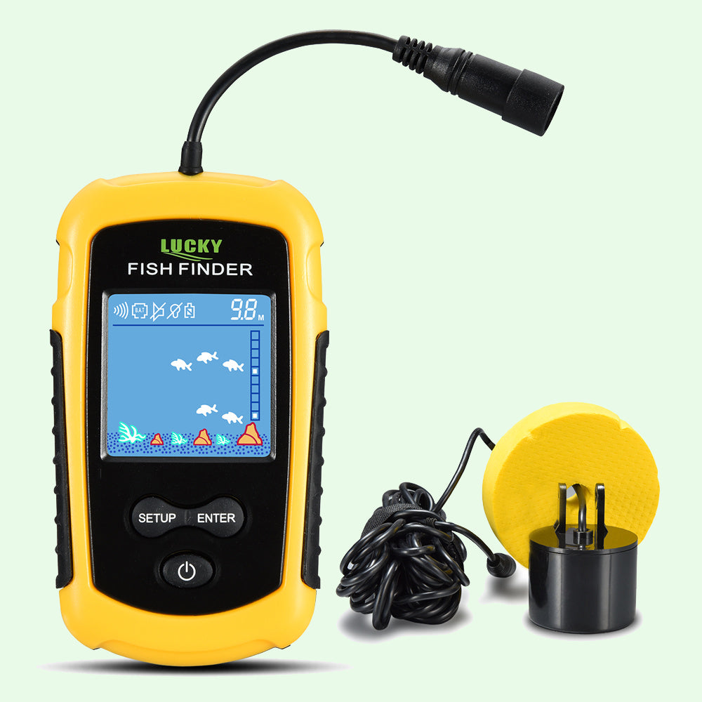 Portable Fish Finder Handheld Fish Finder Fish Location and Water Depth Sonar Sensor LCD Display for Lake/ice/kayak/shore/canoe fishing FFC1108-1