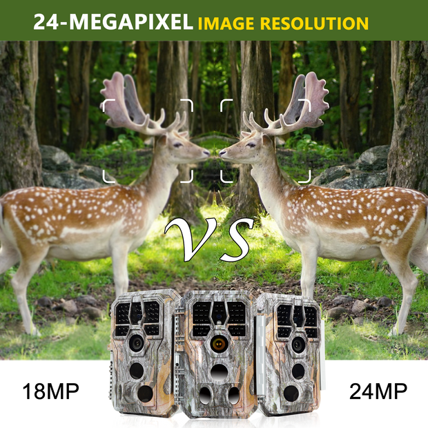 5-Pack A280 Trail Game Deer Cameras 24MP Photo 2304x1296P Full HD Video 100ft Night Vision No Glow 0.1S Trigger Motion Activated Waterproof