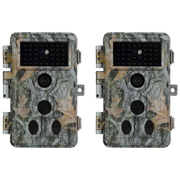 2-Pack Stealthy Camo Trail Observing & Game Deer Cameras HD 32MP 1296P Video 0.1s Trigger Time Motion Activated Waterproof No Glow Night Vision | A262