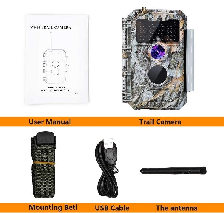 2-Pack Wireless Bluetooth WiFi 64MP 1296P Video Game Trail Deer Camera Night Vision No Glow Motion Activated Waterproof Photo & Video Model | W600 Driftwood Bark