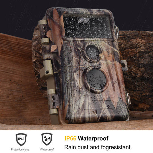 64MP 1296P Stealthy Camo Game Trail Deer Observing & Backyard Field Tree Camera Night Vision Waterproof Password Protected Photo & Video Mode | A252