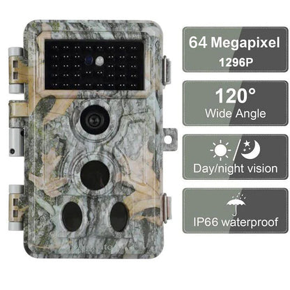 Trail Game Deer Camera Stealthy Camouflage No Glow for Observing 64MP 1296P 0.1S Trigger Time Motion Activated Waterproof Time Lapse Photo& Video | A262 Driftwood Bark