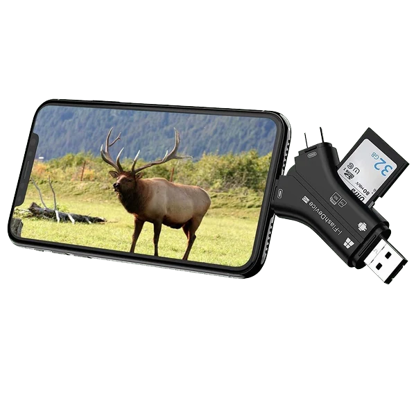 Game Trail Camera SD Card Reader & Viewer, Micro SD Memory Card Reader for Cell Phone to View Photos & Videos from Trail Camera Easily