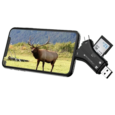 Game Trail Camera SD Card Reader & Viewer, Micro SD Memory Card Reader for Cell Phone to View Photos & Videos from Trail Camera Easily