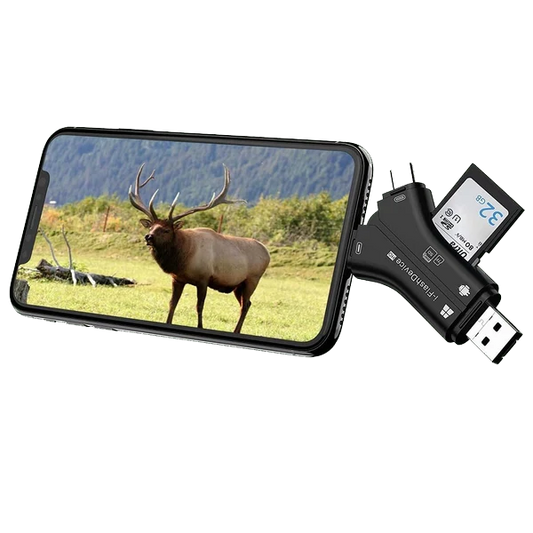 Game Trail Camera SD Card Reader & Viewer, Micro SD Memory Card Reader for Cell Phone to View Photos & Videos from Trail Camera Easily