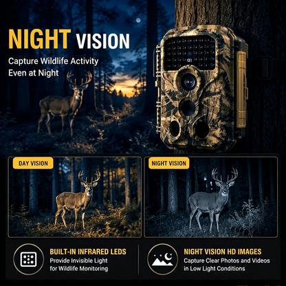 2-Pack Trail & Game Camera 64MP Photo 4K Video 100ft No-Glow Night Vision 0.1s Trigger Speed Waterproof for Wildlife Scouting | T306 Olive Green Camouflage