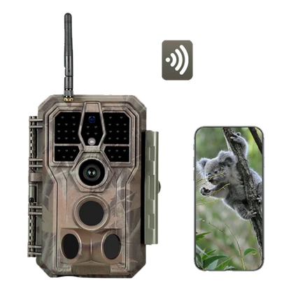Bluetooth Wifi Game & Trail Cameras 64MP 1296P for Wildlife Observing & Home or Backyard Security Night Vision Motion Activated Waterproof | A280W Oak Brown
