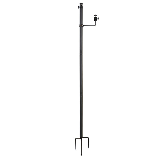 4.7 Ft Dual Trail Camera Stake for 2 Devices, Heavy Duty Game Cam Mounting Post with 360° Rotatable 1/4" Ball Head Mount Stand