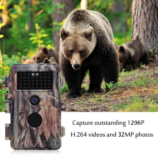 10-Pack No Glow Wildlife Game Trail Cameras for Observing & Home Security 32MP 1296P Video Motion Activated Waterproof Night Vision Time Lapse | A252