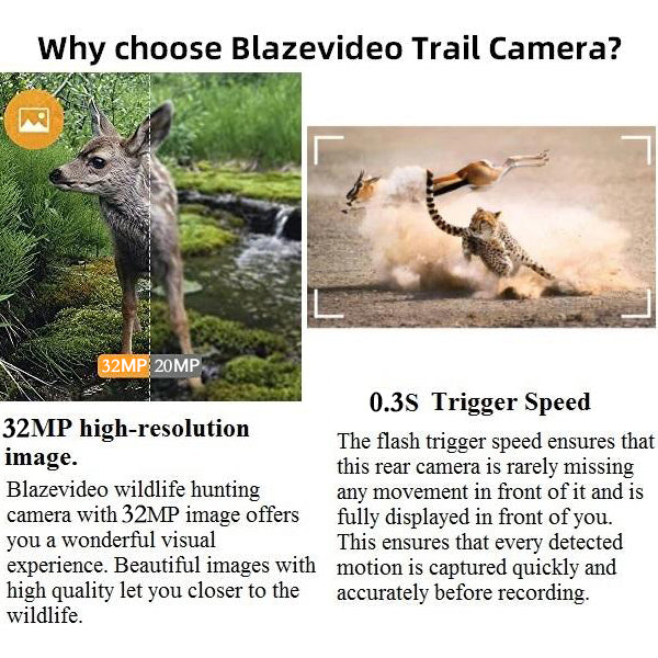 6-Pack Game Trail Wildlife Observing Deer Cameras 32MP 1296P Video Night Vision Motion Activated Waterproof No Flash Infrared Photo & Video A262