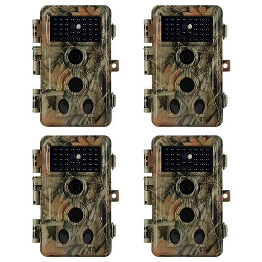 4-Pack 64MP 1296P Game Trail Deer Cameras Stealthy Camouflage Waterproof Motion Activated for Outdoor Wildlife Tracking and Home Security No Glow | A262 Matte Olive Drab
