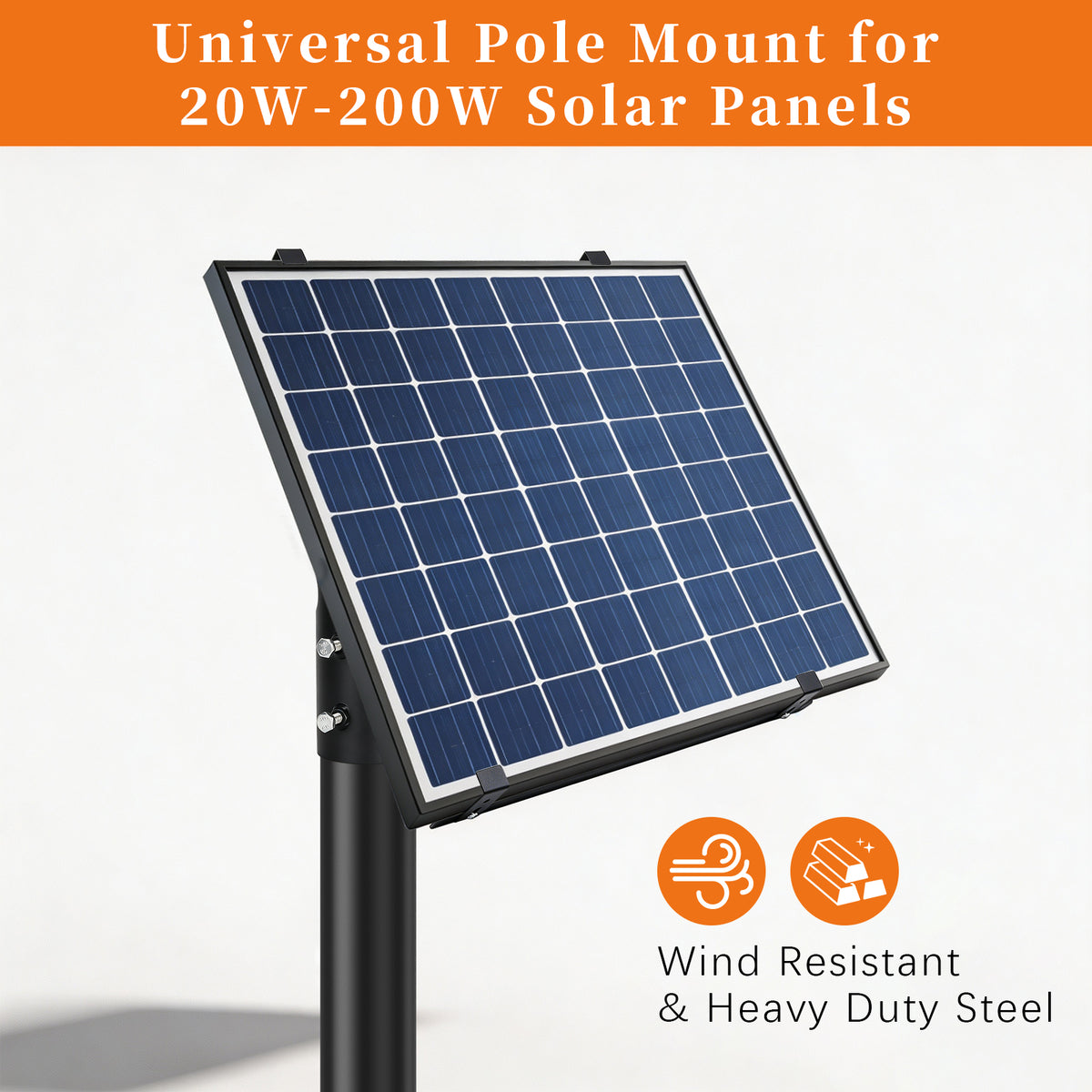 Adjustable Solar Panel Pole Mount for 20W-150W Panels