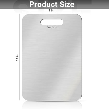 Amexiu Titanium Cutting boards - 100% Pure Titanium Cutting Boards For Kitche,Easy to clean, Double-sided food-grade Cutting Board For Cutting Meats, Fruits And Vegetables