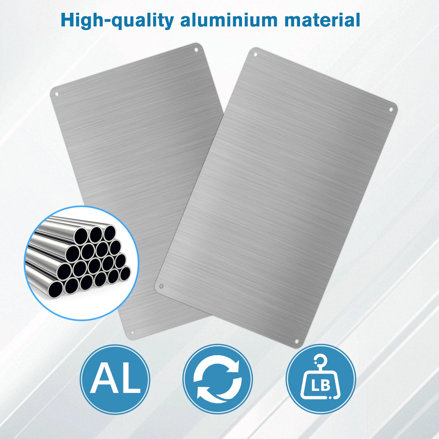 Afuven 5Pcs Signboards of metal Sign, 0.85mm Thick Aluminum Plate with Protective Film, Pre-Drilled Holes for Easy DIY Sign Making, Metal Sheet for Crafting & Industrial Use