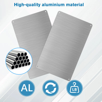 Afuven 5Pcs Signboards of metal Sign, 0.85mm Thick Aluminum Plate with Protective Film, Pre-Drilled Holes for Easy DIY Sign Making, Metal Sheet for Crafting & Industrial Use