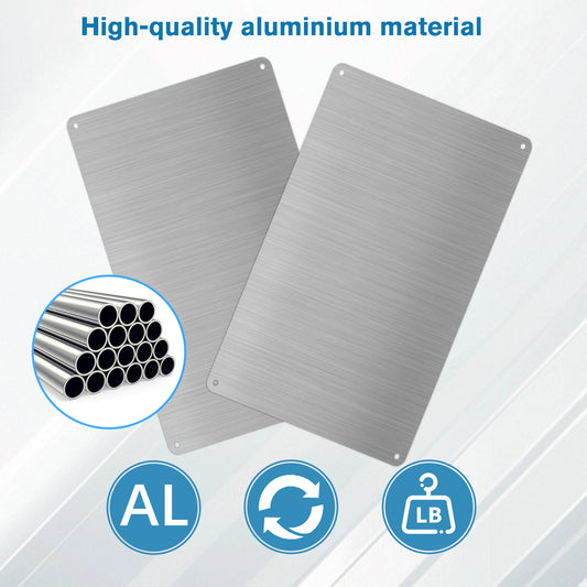 Afuven 5Pcs Signboards of metal Sign, 0.85mm Thick Aluminum Plate with Protective Film, Pre-Drilled Holes for Easy DIY Sign Making, Metal Sheet for Crafting & Industrial Use