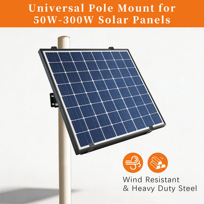 Adjustable Solar Panel Pole Mount for 50W-300W Panels(Width Up to 32.4")