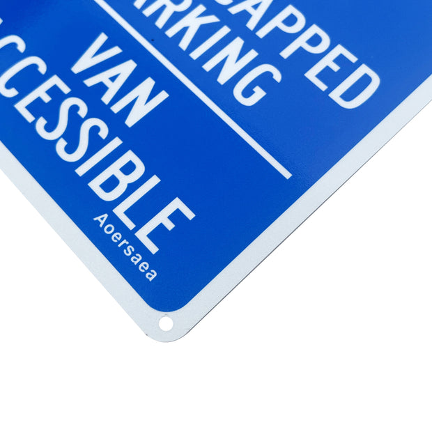Aoersaea Handicap Parking Sign, Handicapped Sign, 10"x 7" .040 Rust Free Aluminum – Reflective, UV Protected and Weatherproof