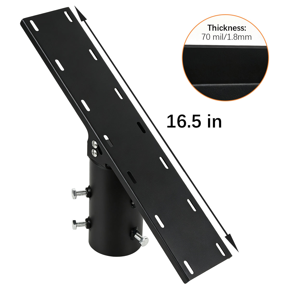 Solar Panel Pole Top Mount for 5W-50W, for Panels Width Up to 16.5"