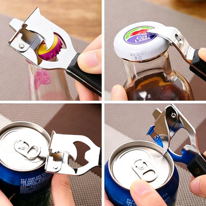 Amexiu Bottle openers, electric and non-electric - Manual Can Opener - Versatile 4-In-1 Can Opener for Kitchen Restaurants and Camping Trips