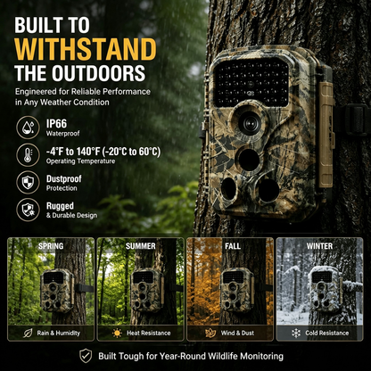 2-Pack Trail & Game Camera 64MP Photo 4K Video 100ft No-Glow Night Vision 0.1s Trigger Speed Waterproof for Wildlife Scouting | T306 Olive Green Camouflage