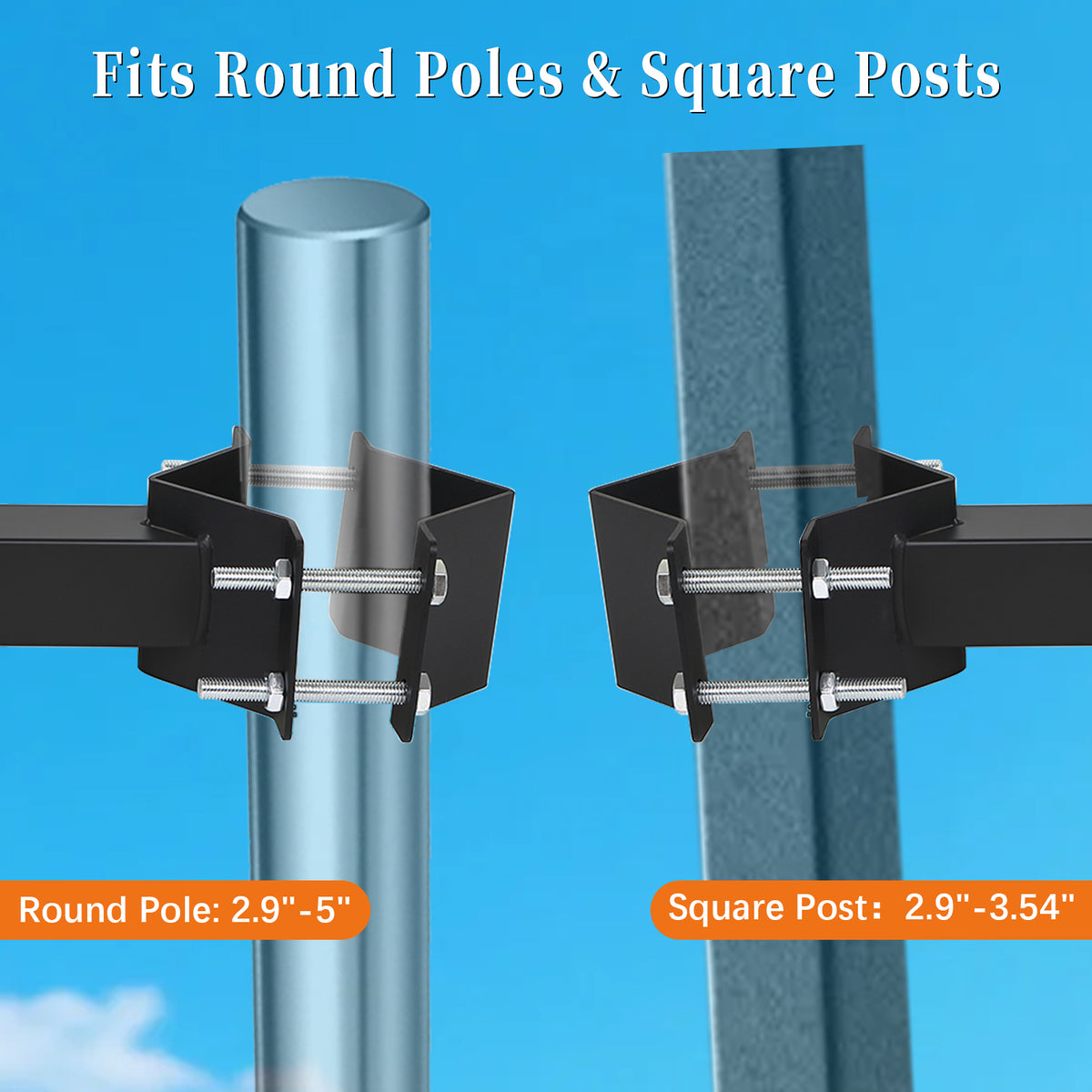 Adjustable Solar Panel Pole Mount for 50W-300W Panels(Width Up to 32.4")
