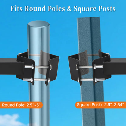 Adjustable Solar Panel Pole Mount for 50W-300W Panels(Width Up to 32.4")