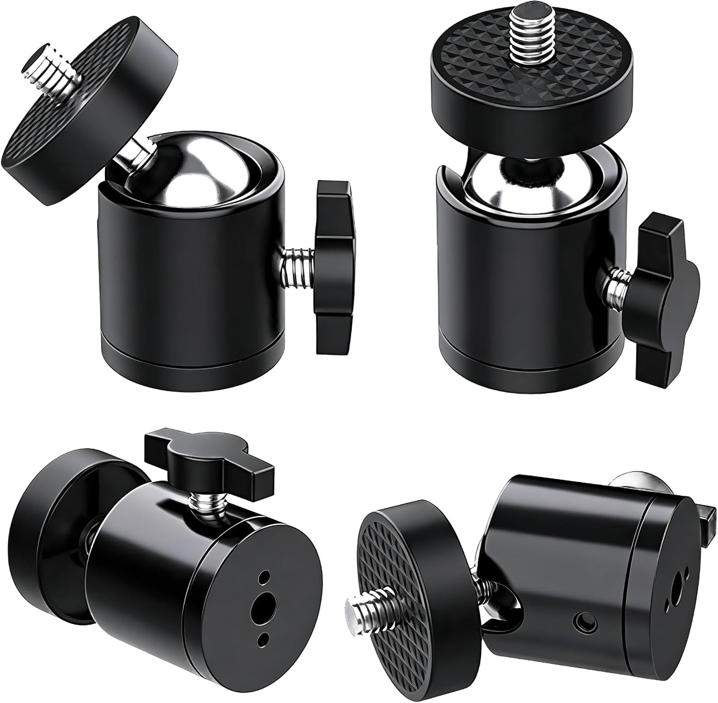 Universal 1/4" Mini Ball Head Screw Tripod Mount, 3 Pack 360 Degree Rotating Panoramic Mount Base Adapter for DSLR Cameras HTC Vive Tripods Monopods Camcorder Light Stan