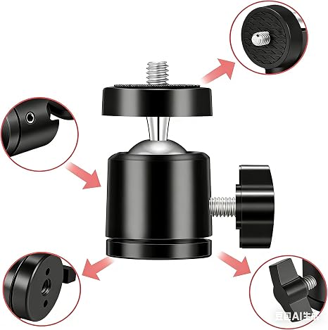 Universal 1/4" Mini Ball Head Screw Tripod Mount, 3 Pack 360 Degree Rotating Panoramic Mount Base Adapter for DSLR Cameras HTC Vive Tripods Monopods Camcorder Light Stan
