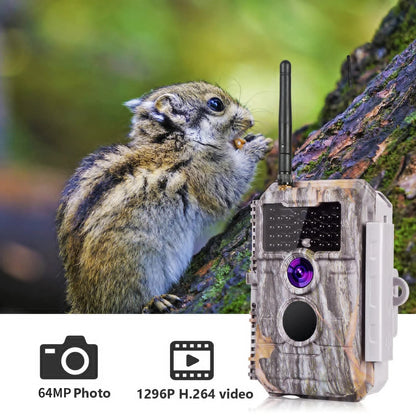 2-Pack Wireless Bluetooth WiFi 64MP 1296P Video Game Trail Deer Camera Night Vision No Glow Motion Activated Waterproof Photo & Video Model | W600 Driftwood Bark