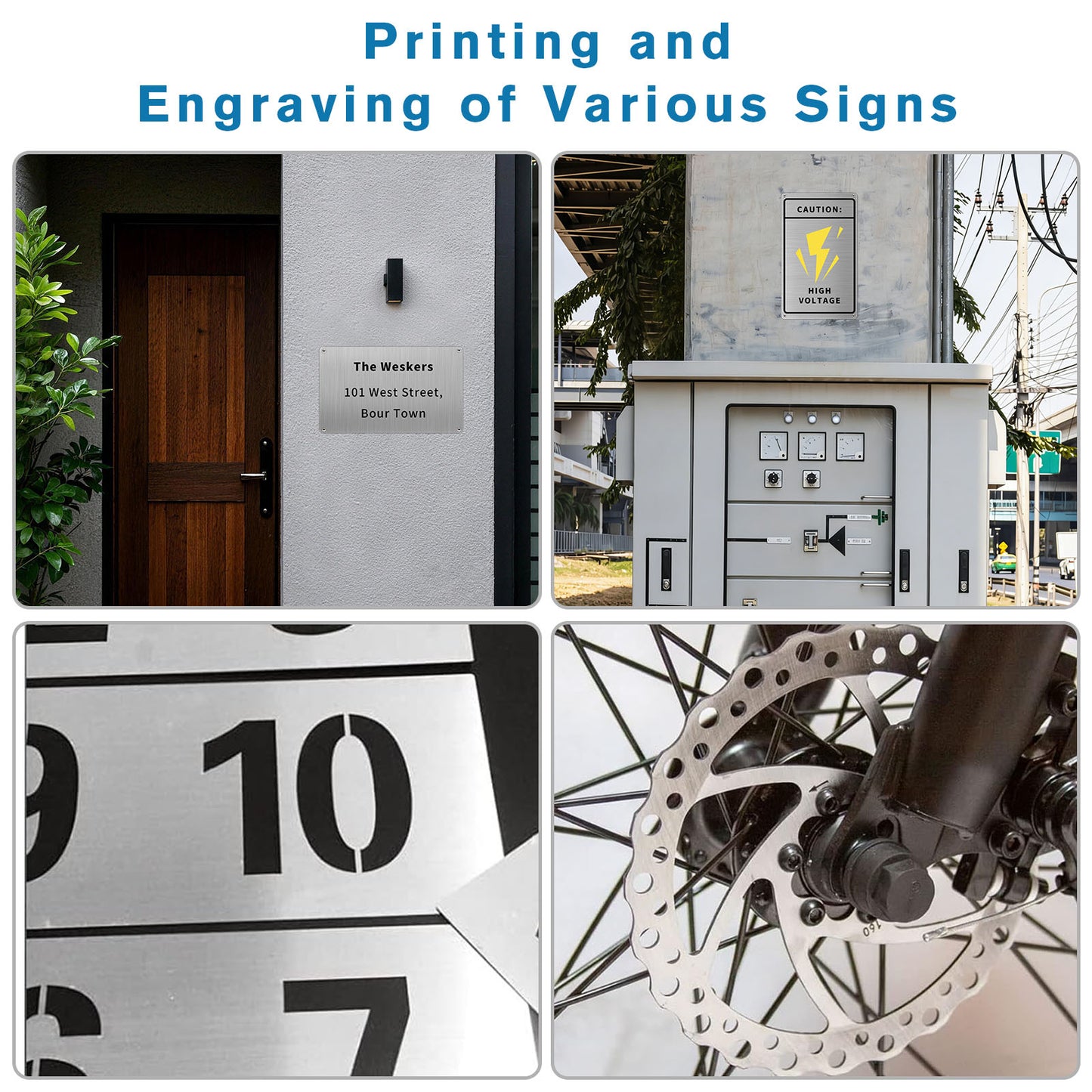 Afuven 5Pcs Signboards of metal Sign, 0.85mm Thick Aluminum Plate with Protective Film, Pre-Drilled Holes for Easy DIY Sign Making, Metal Sheet for Crafting & Industrial Use