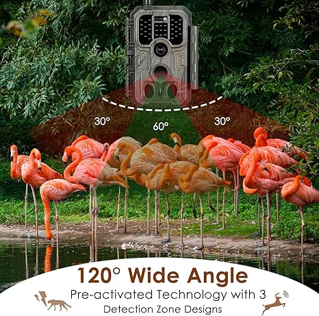 4G LTE Cellular Game & Trail Camera 48MP 1296P 100ft Night Vision Motion Activated Waterproof with SIM Card Sends Picture to Cell Phone | A390G Oak Brown