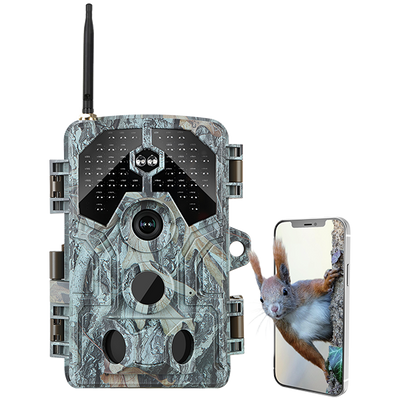WiFi Game & Trail Camera 64MP 4K Video with 100ft No-Glow Night Vision  Waterproof 0.1s Trigger Speed for Wildlife & Backyard Security | A106W Driftwood Bark