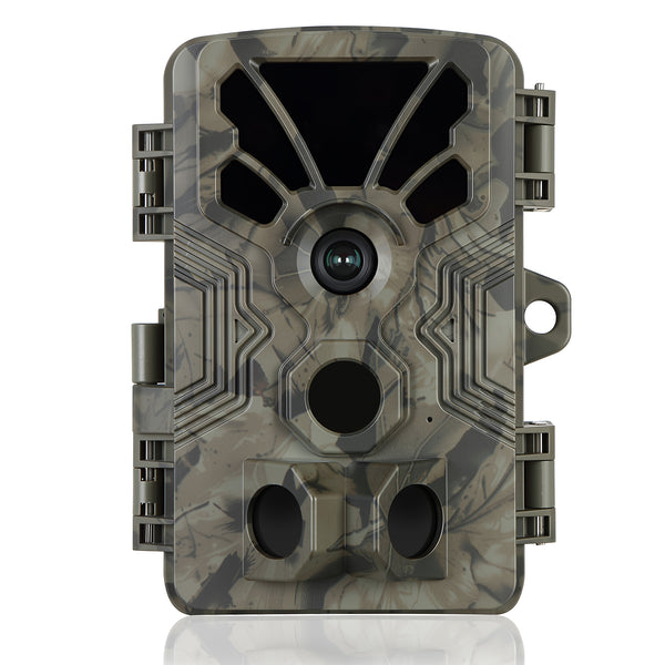 4K Video 64MP Photo Trail Camera with Audio, 100ft Night Vision Motion Activated Game Cam, 0.1s Trigger IP66 Waterproof for Wildlife Monitoring | A106 Driftwood Bark