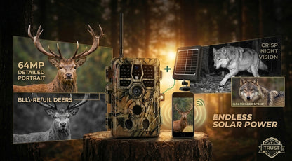 Stealthy Trail Game Cameras 64MP 1296P Video No Glow Motion Activated Waterproof  for Wildlife Deer Observation & Home Security  | A262 Matte Olive Drab