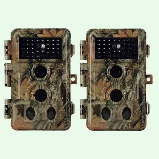 2-Pack 1296P 2K Video Stealthy Trail Game Cameras for Wildlife Deer Observation & Home Security Waterproof No Glow Motion Activated | A262 Matte Olive Drab