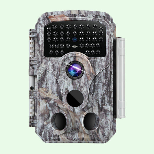 32MP Photo 1296P Video Trail Camera, 100ft No-Glow Night Vision Game Cam, 0.1s Trigger Speed Waterproof for Backyard Security | T306 Driftwood Bark