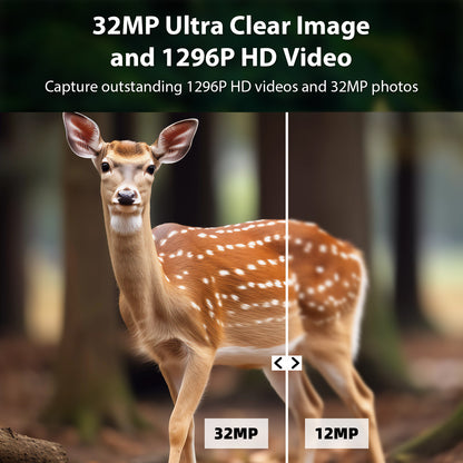 Trail Camera 32MP Photo 1296P Video, 100ft No-Glow Night Vision Game Cam, 0.1s Trigger Speed Waterproof for Wildlife Scouting | T306 Matte Olive Drab