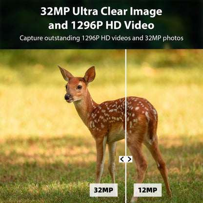 2-Pack 32MP Photo 1296P Video Trail Camera, 100ft Night Vision Game Cam, 0.1s Trigger Speed Waterproof for Backyard Security  | T306 Driftwood Bark