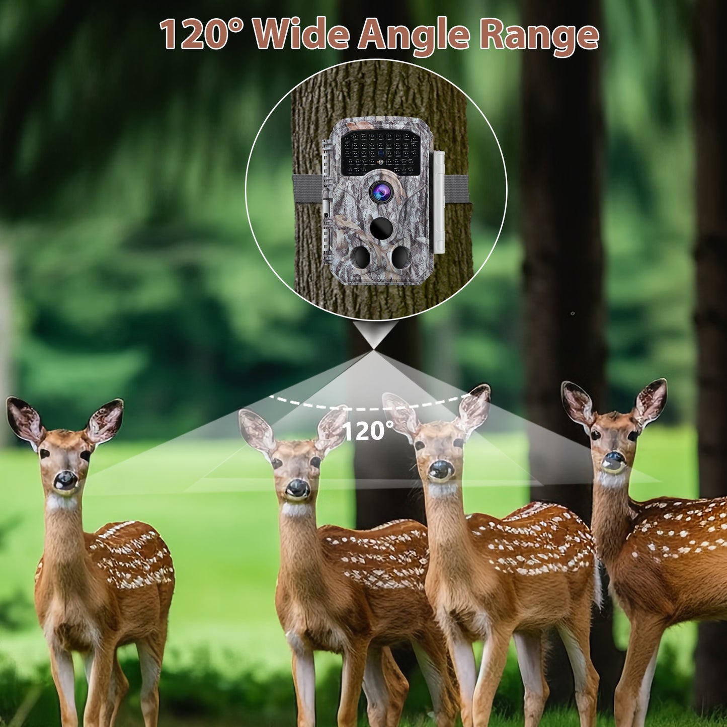 2-Pack 32MP Photo 1296P Video Trail Camera, 100ft Night Vision Game Cam, 0.1s Trigger Speed Waterproof for Backyard Security  | T306 Driftwood Bark