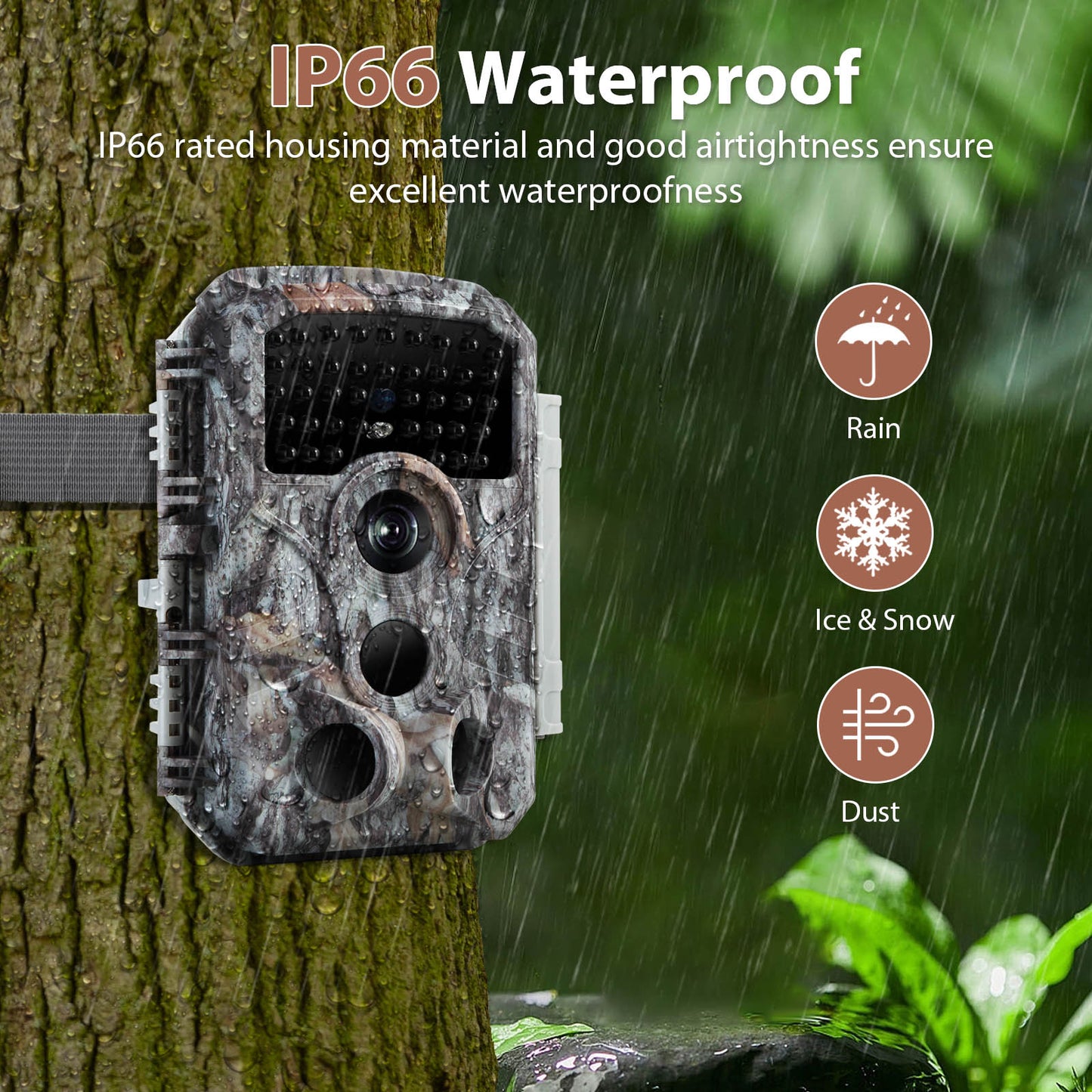 2-Pack 32MP Photo 1296P Video Trail Camera, 100ft Night Vision Game Cam, 0.1s Trigger Speed Waterproof for Backyard Security  | T306 Driftwood Bark
