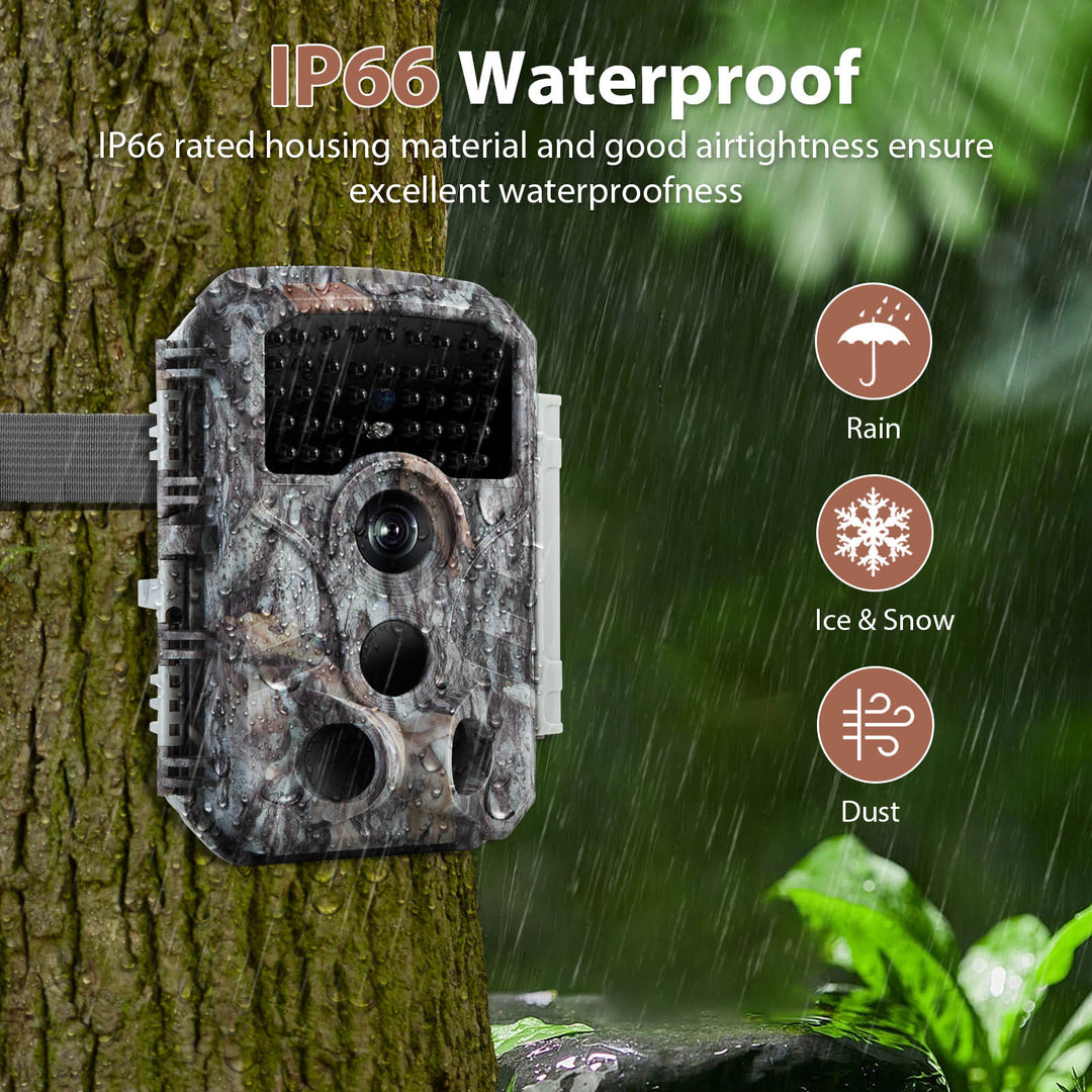 2-Pack T306 Grey 1296P Video 32MP Photo Trail Camera, 100ft Night