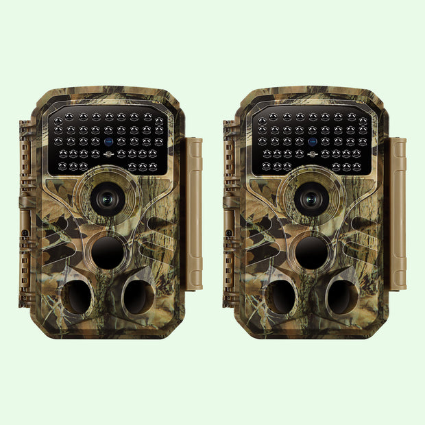 2-Pack Game & Trail Camera 1296P Video & 32MP Photo with 100ft Night Vision Motion Activated 0.1s Trigger Speed Waterproof for Home Security, Outdoor Wildlife Scouting | T306 Green