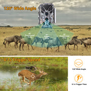 32MP Photo 4K 2160P Full HD Video Trail Camera with Audio and Motion Detector Night Vision Max. Distance up to 100ft, 0.1s Trigger Speed, Waterproof IP66 | T326 Grey