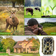 32MP photo 4K 2160P Full HD video Trail camera with audio and motion detector Night vision max. distance up to 100ft, 0.1s trigger speed, Waterproof IP66 | T326 Green