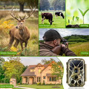 2-Pack 4K 2160P/ 30fps video 32MP photo Trail camera with audio and motion detector Night vision max. distance up to 100ft, 0.1s trigger speed, Waterproof IP66 | T326 Green