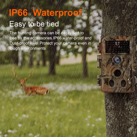 5-Pack  64MP 1296P Game Trail Deer Cameras Stealthy Camouflage for Observing & Home Security Waterproof Motion Activated No Flash Night Vision | A262 Matte Olive Drab