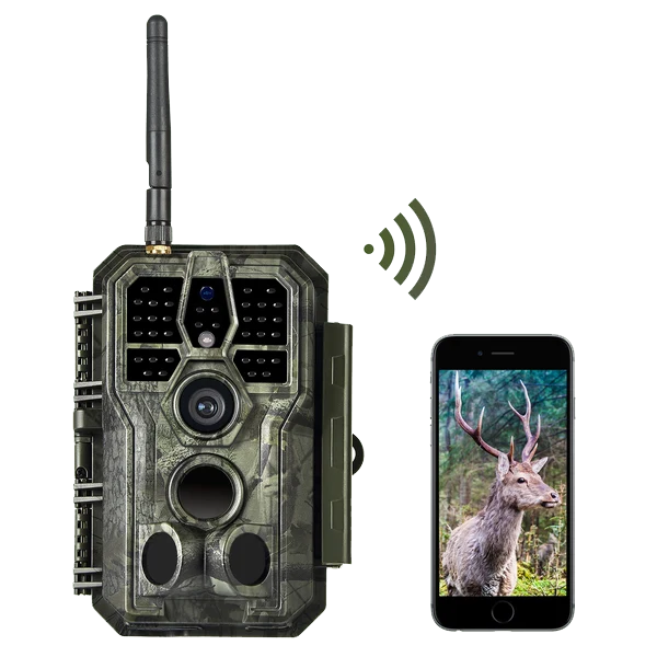 Bluetooth WIFI Trail Cameras 64MP 1296P for Wildlife Observing & Home or Backyard Security Night Vision Motion Activated Waterproof | A280W Matte Olive Drab
